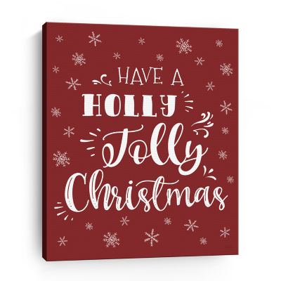 Lumaprints Holly Jolly Christmas Canvas Art