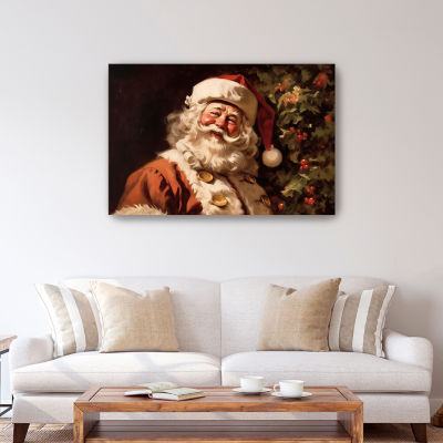 Lumaprints Santa With Tree Canvas Art