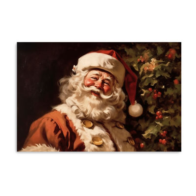 Lumaprints Santa With Tree Canvas Art