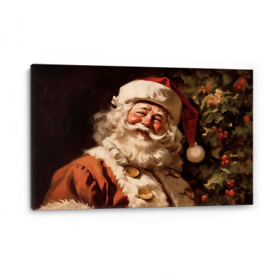 Lumaprints Santa With Tree Canvas Art