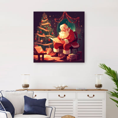 Lumaprints Santa Checking List Canvas Art