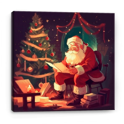 Lumaprints Santa Checking List Canvas Art