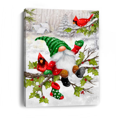 Lumaprints Gnome On Branch Canvas Art