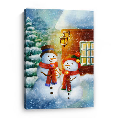 Lumaprints Snow Couple Canvas Art