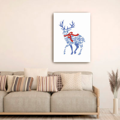 Lumaprints Blue & White Reindeer Ii Canvas Art