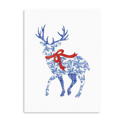 Lumaprints Blue & White Reindeer Ii Canvas Art