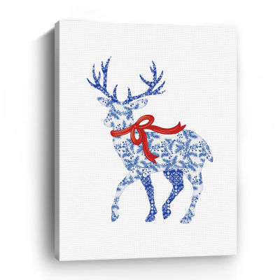 Lumaprints Blue & White Reindeer Ii Canvas Art