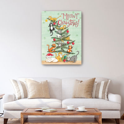 Lumaprints Meowy Christmas Canvas Art