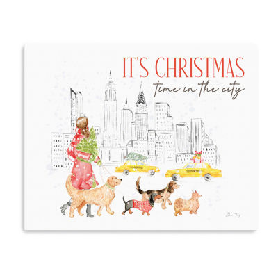 Lumaprints Christmas The City Landscape Canvas Art