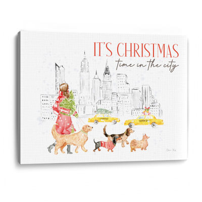 Lumaprints Christmas The City Landscape Canvas Art