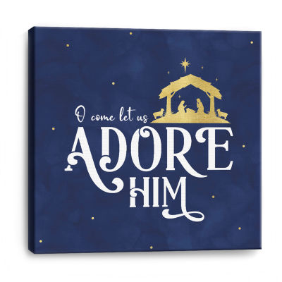 Lumaprints O Holy Night Vi On Blue Canvas Art
