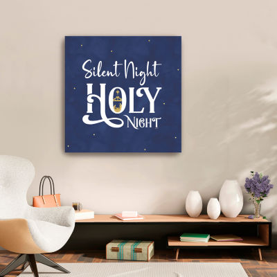 Lumaprints O Holy Night I On Blue Canvas Art