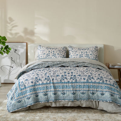 Patina Vie Maison Vintage Block Print Reversible Quilt Set