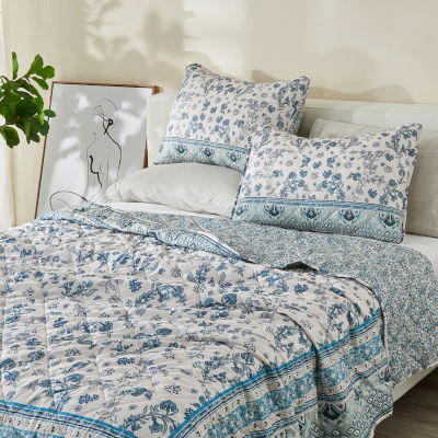 Patina Vie Maison Vintage Block Print Reversible Quilt Set