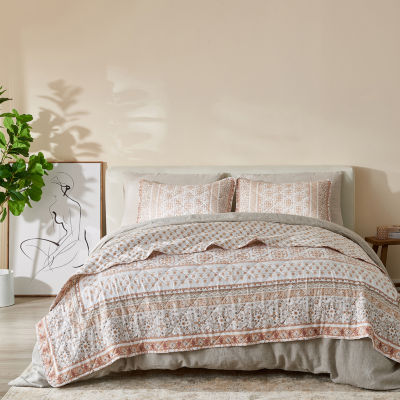 Patina Vie Maison Vintage Block Print Reversible Quilt Set