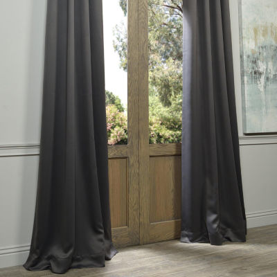 Exclusive Fabrics & Furnishing Solid Light-Filtering Grommet Top Single Curtain Panel