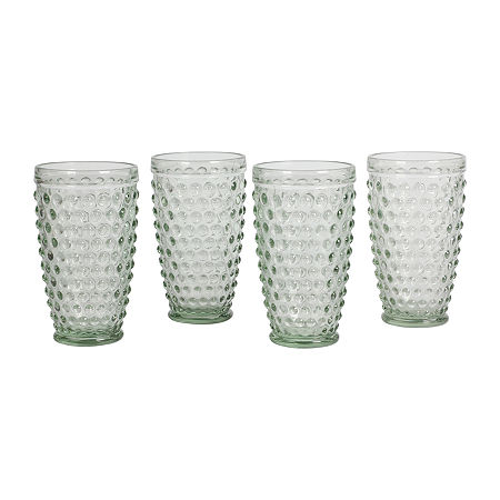 Martha Stewart Chauncey Hobnail 4-pc. Glass Tumbler Set, One Size, Green