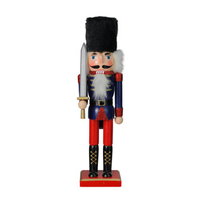 Northlight 14in Red And Blue  Soldier With Sword Christmas Nutcracker