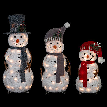 71'' LED Lighted White Iridescent Twinkling Snowman Outdoor