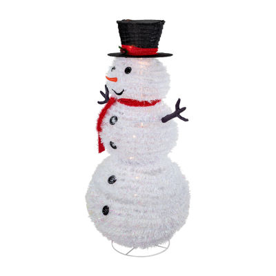 Northlight 4ft Lighted Pop-Up Snowman Christmas Holiday Yard Art