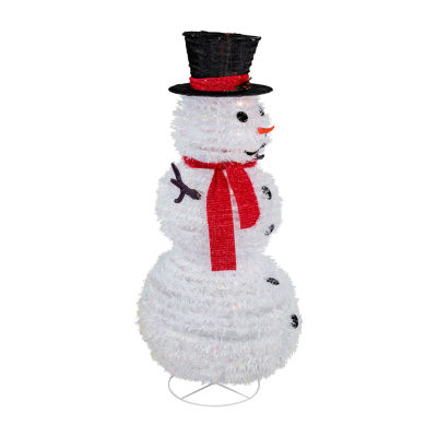 Northlight 4ft Lighted Pop-Up Snowman Christmas Holiday Yard Art