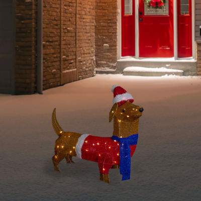 Northlight 26in Led Lighted Dachshund Dog Christmas Yard Art