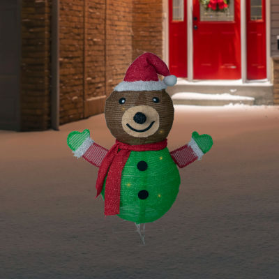 Northlight 25in Pop-Up Bear Wearing Santa Hat Christmas Yard Art