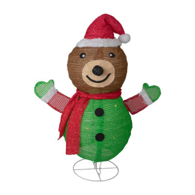 Northlight 25in Pop-Up Bear Wearing Santa Hat Christmas Holiday Yard Art