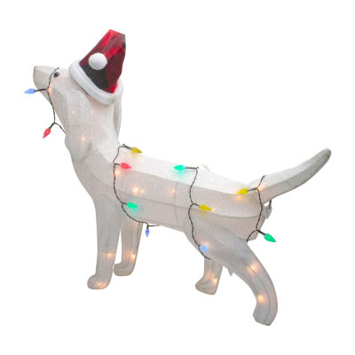 Northlight 32in Led Lighted Dachshund Dog In Santa Hat Christmas Yard Art