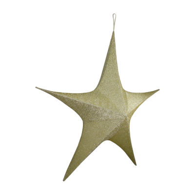 Northlight 51in Gold Tinsel Foldable Star Christmas Holiday Yard Art