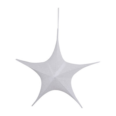 Northlight 30in White Tinsel Foldable Star Christmas Holiday Yard Art