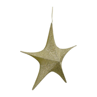 Northlight 30in Gold Tinsel Foldable Star Christmas Holiday Yard Art