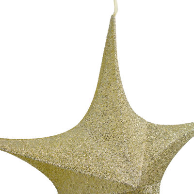 Northlight 30in Gold Tinsel Foldable Star Christmas Yard Art