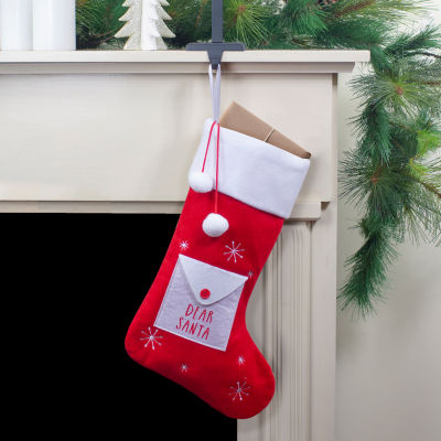 Northlight 19in Red And White Indear Santain Envelope Christmas Stocking