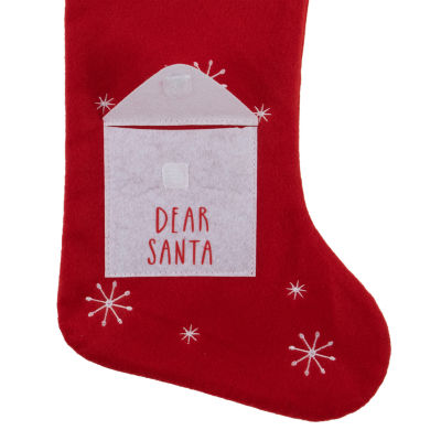 Northlight 19in Red And White Indear Santain Envelope Christmas Stocking