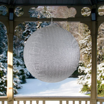 Northlight 27.5in Silver Tinsel Inflatable Ball Ornament Christmas Yard Art