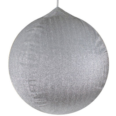 Northlight 27.5in Silver Tinsel Inflatable Ball Ornament Christmas Yard Art