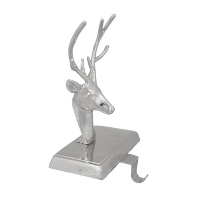 Northlight 8in Shiny Silver Deer Head Christmas Stocking Holder