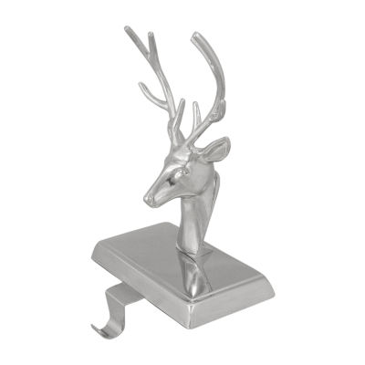 Northlight 8in Shiny Silver Deer Head Christmas Stocking Holder