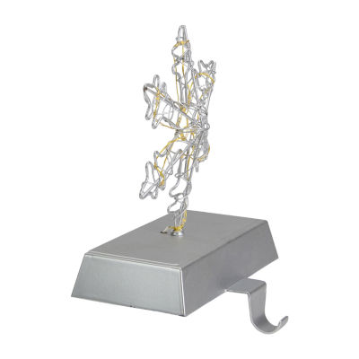 Northlight 7.5in Led Lighted Silver Wired Snowflake Christmas Stocking Holders