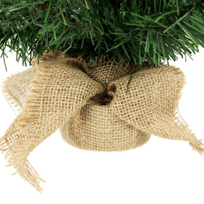 Northlight Medium Traditional Green Mini Artificial In Burlap Sack Unlit 2 Foot Pine Christmas Tree