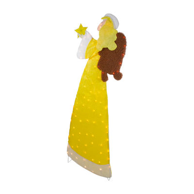 Northlight 72in Lighted 2d Yellow Chenille Angel Christmas Yard Art