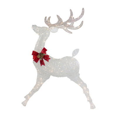 Northlight 56in Led Lighted Reindeer With Glitter Bow Christmas Holiday Yard Art