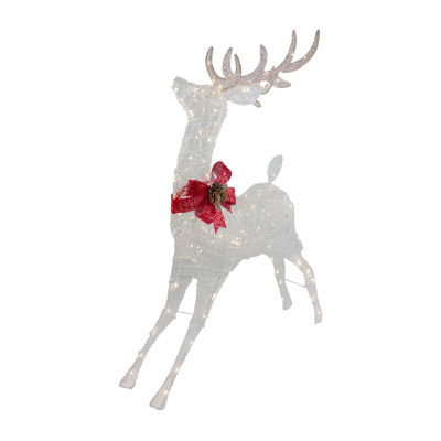 Northlight 56in Led Lighted Reindeer With Glitter Bow Christmas Holiday Yard Art