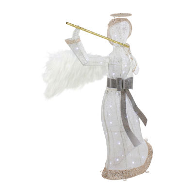 Northlight 36in Led Lighted Lace Angel With Flute Christmas Yard Art