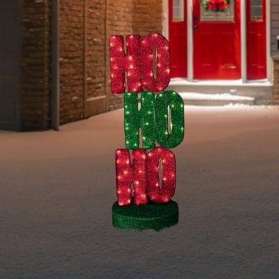 Northlight "39in Lighted Red And Green ""Ho Ho Ho"" Sign" Christmas Yard Art