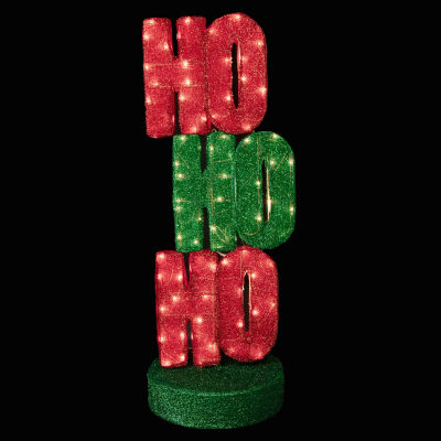 Northlight "39in Lighted Red And Green ""Ho Ho Ho"" Sign" Christmas Yard Art