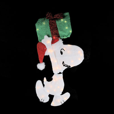 Northlight 32in Lighted Peanuts Snoopy With Present Christmas Holiday Yard Art