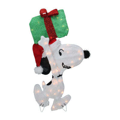 Northlight 32in Lighted Peanuts Snoopy With Present Christmas Yard Art