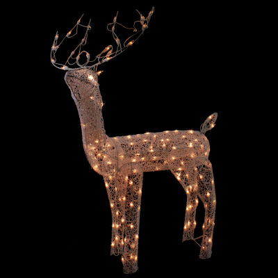 Northlight 48-Inch Lighted White Mesh Buck  Clear Lights Christmas Yard Art